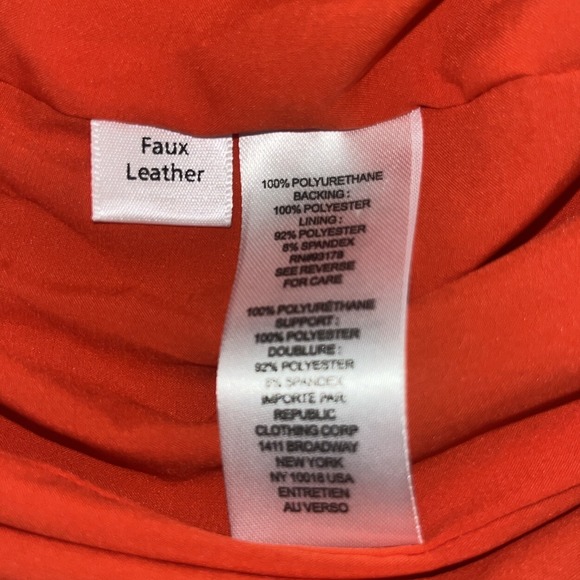 House of Harlow 1960 Faux Leather Jacket Orange NWT Small Double Breasted Blazer - Picture 7 of 11